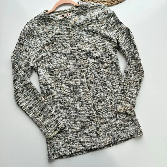 Dolan Left Coast Anthropologie Tweed Jacket Coat Pockets Full Zip Size XS - Picture 10 of 10